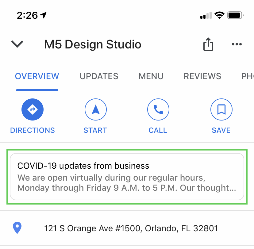 GMB Covid 19 post how to