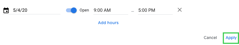 add special hours google my business