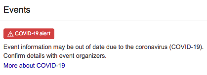 google events alert covid 19